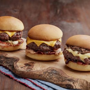 Beef Cheeseburger & shaved beef slices